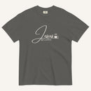 Gray t-shirt with 'Jesus & Coffee' text on a white background