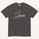 Gray t-shirt with 'Jesus & Coffee' text on a white background