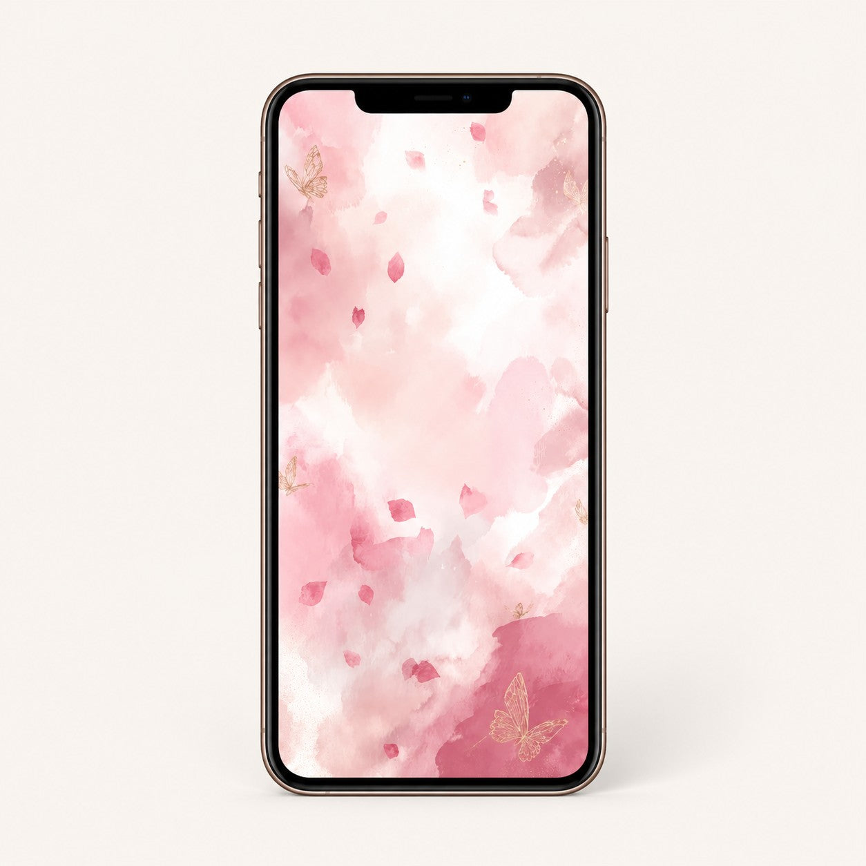 Blush Pink Watercolor Phone Wallpaper | Soft Feminine Aesthetic Background