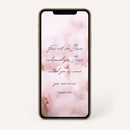 Smartphone with a floral background and Bible scripture 'Isaiah 43:1' quote on a white background