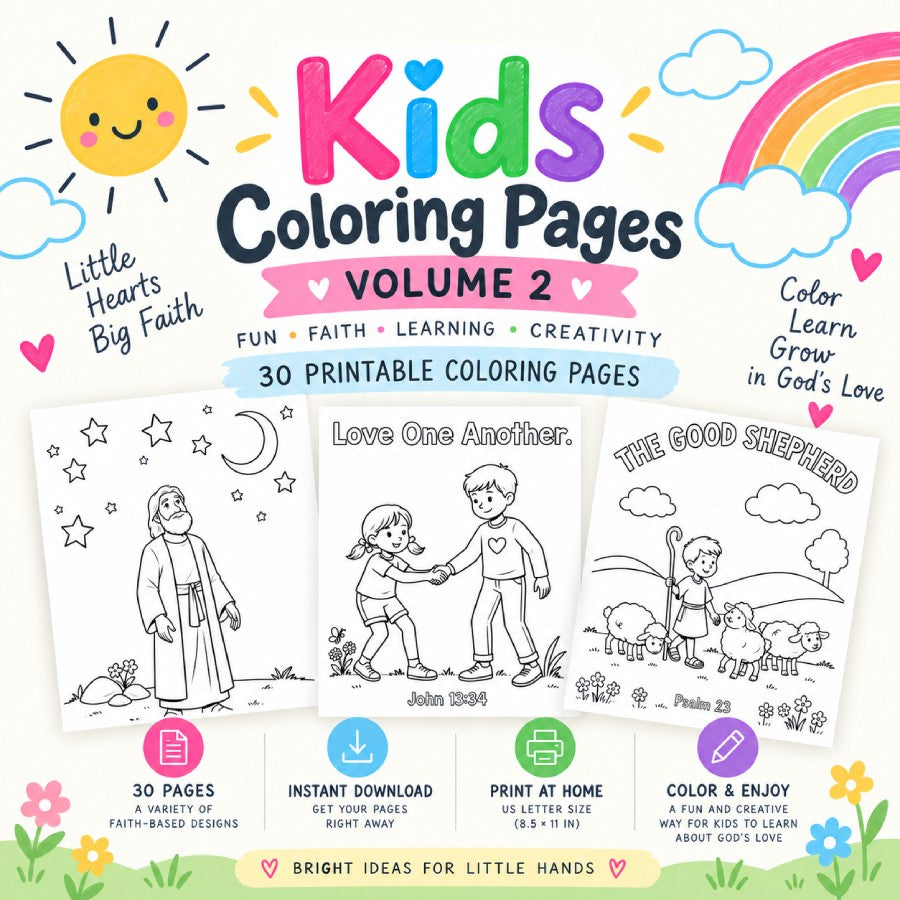 30 Bible Coloring Pages for Kids – Vol. 2