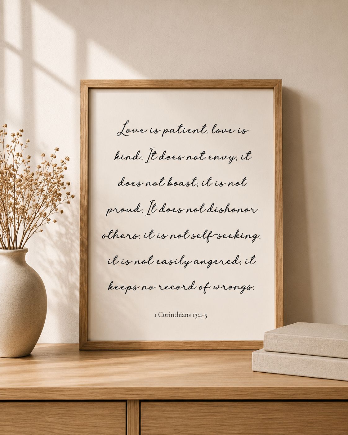 Love Is Patient Love Is Kind Scripture Wall Art Print | 1 Corinthians 13:4-5