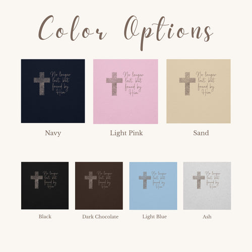 Color options for a product with crosses and text on a white background