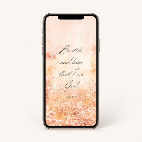 Smartphone with a bible scripture quote on a watercolor background